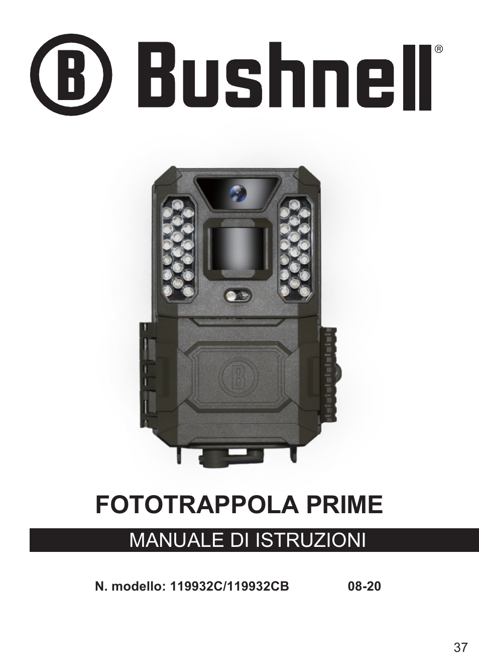 Fototrappola prime, Manuale di istruzioni | Bushnell Prime Low-Glow Trail Camera Kit (Gray) User Manual | Page 107 / 179