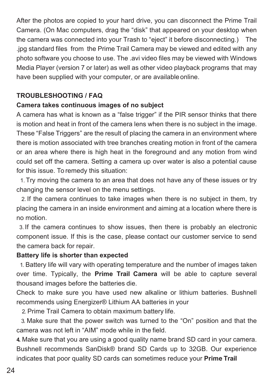 Bushnell Prime Low-Glow Trail Camera Kit (Gray) User Manual | Page 24 / 179