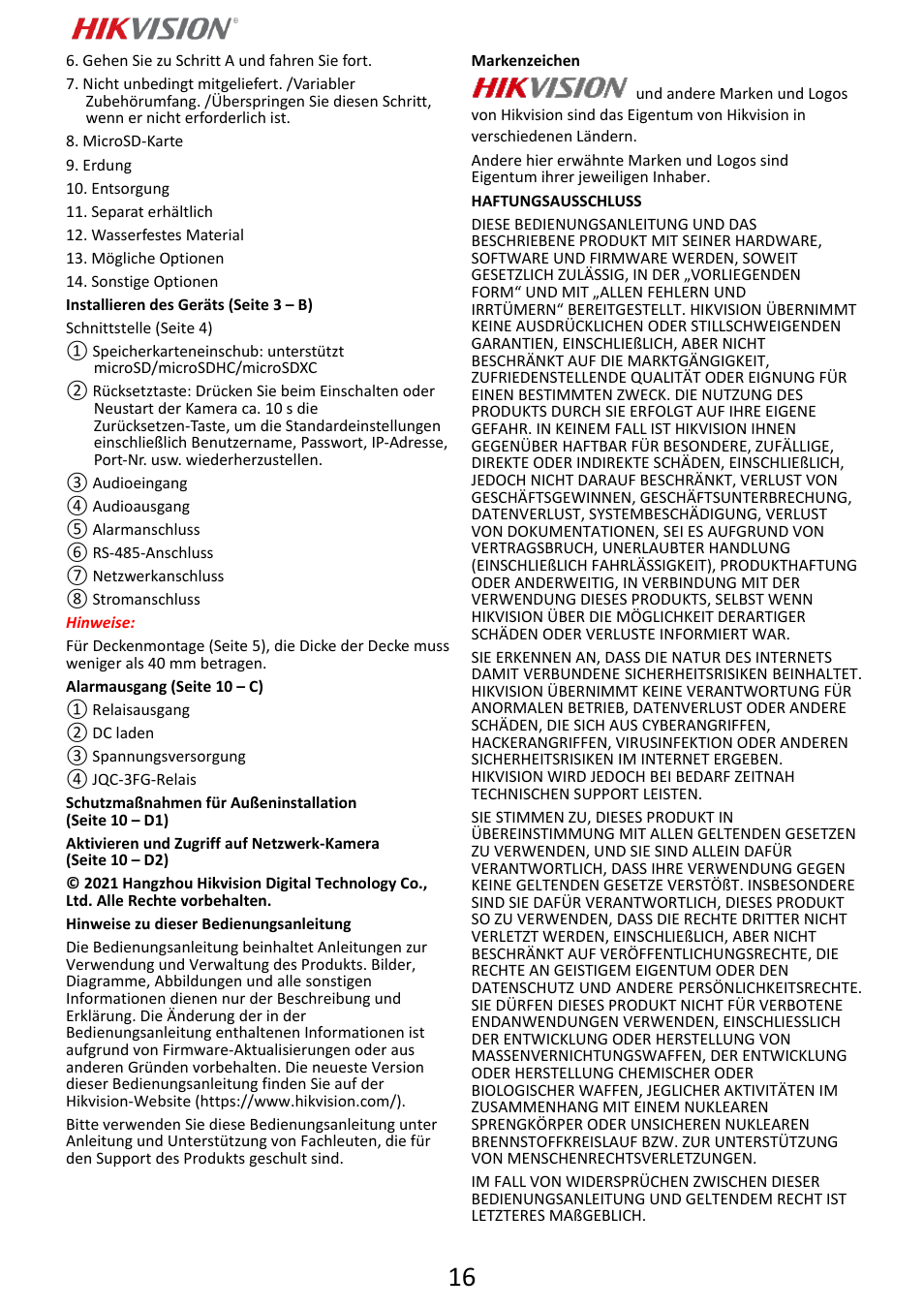 Hikvision DS-2DF6A832X-DE3 8MP PTZ Network Dome Camera User Manual | Page 17 / 57