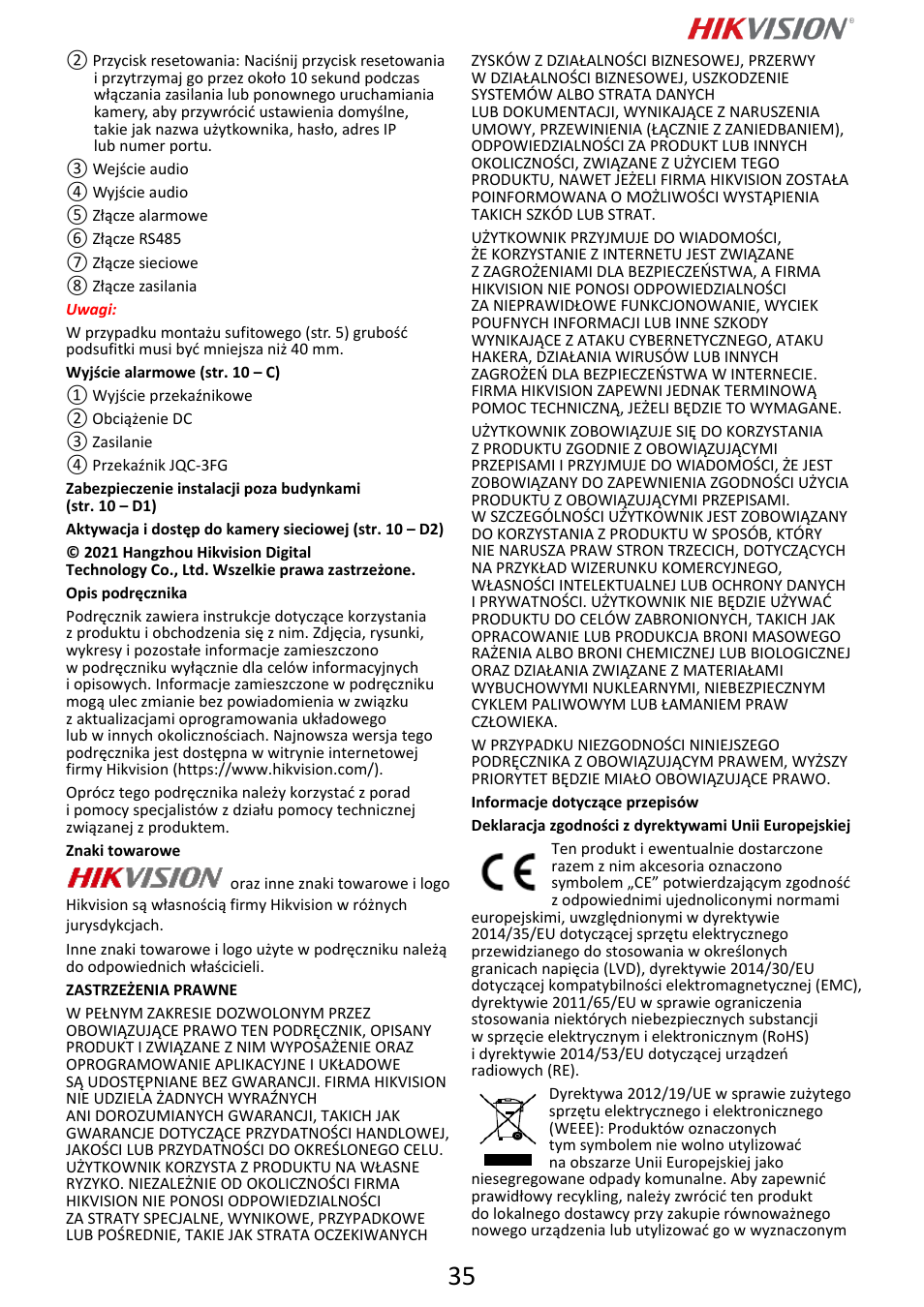 Hikvision DS-2DF6A832X-DE3 8MP PTZ Network Dome Camera User Manual | Page 36 / 57