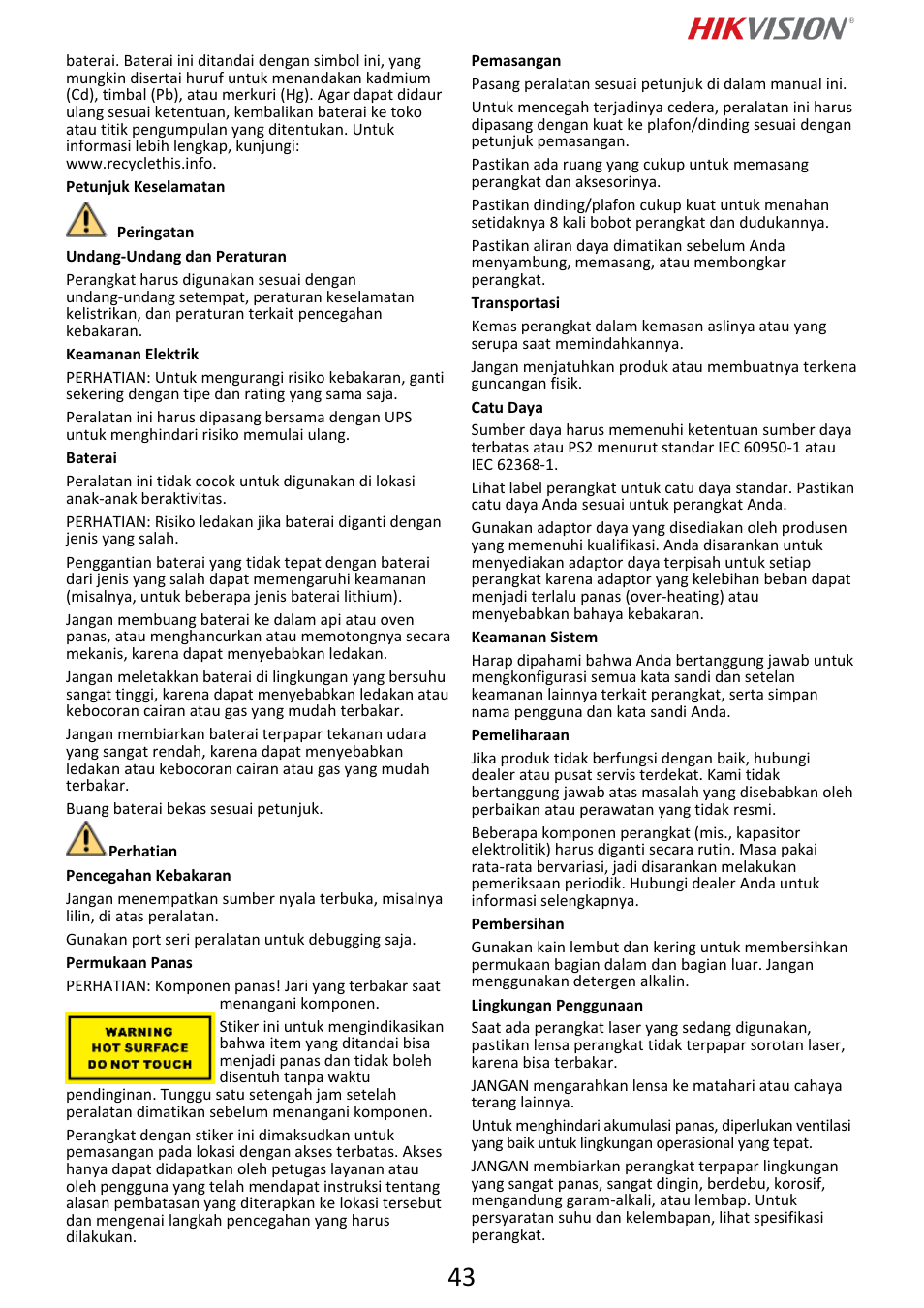 Hikvision DS-2DF6A832X-DE3 8MP PTZ Network Dome Camera User Manual | Page 44 / 57