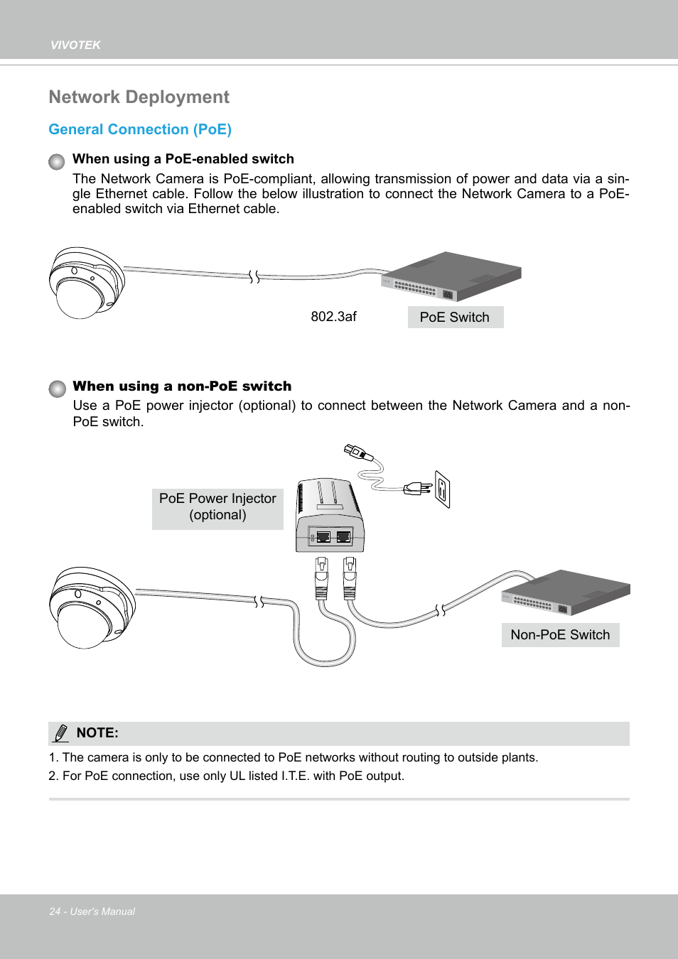 Network deployment | Vivotek FD9388-HTV 5MP Outdoor Network Dome Camera with Night Vision User Manual | Page 24 / 407