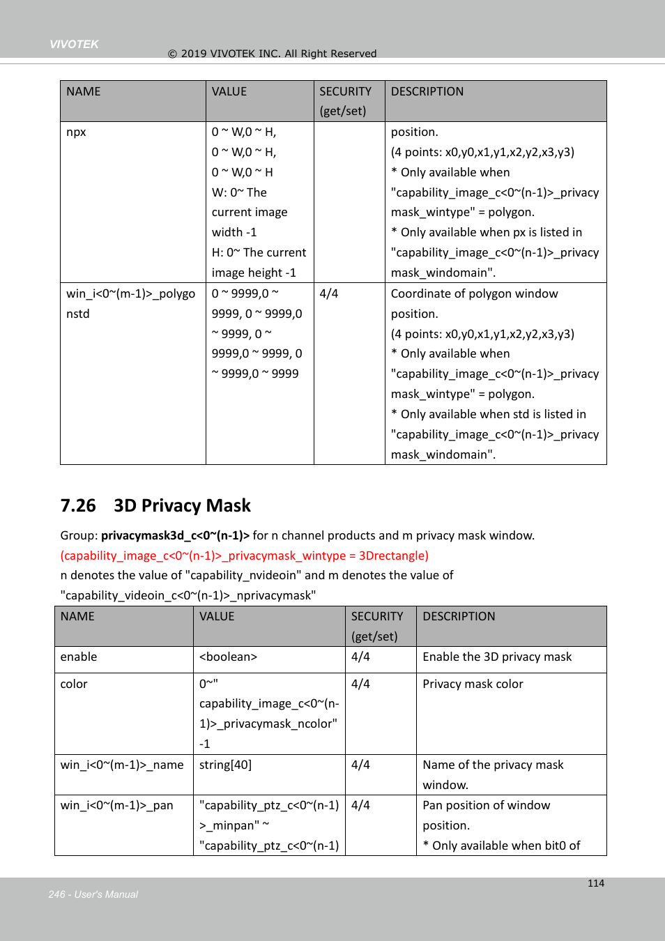 26 3d privacy mask | Vivotek FD9388-HTV 5MP Outdoor Network Dome Camera with Night Vision User Manual | Page 246 / 407