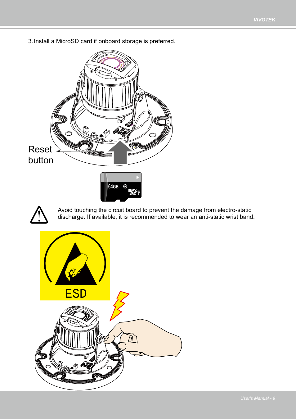 Reset button | Vivotek FD9388-HTV 5MP Outdoor Network Dome Camera with Night Vision User Manual | Page 9 / 407