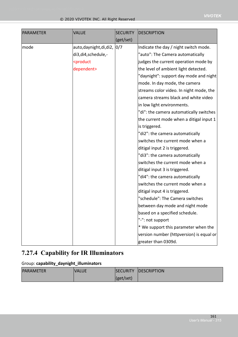 4 capability for ir illuminators | Vivotek S Series IZ9361-EH 1080p Outdoor Network Bullet Camera with Heater User Manual | Page 315 / 458