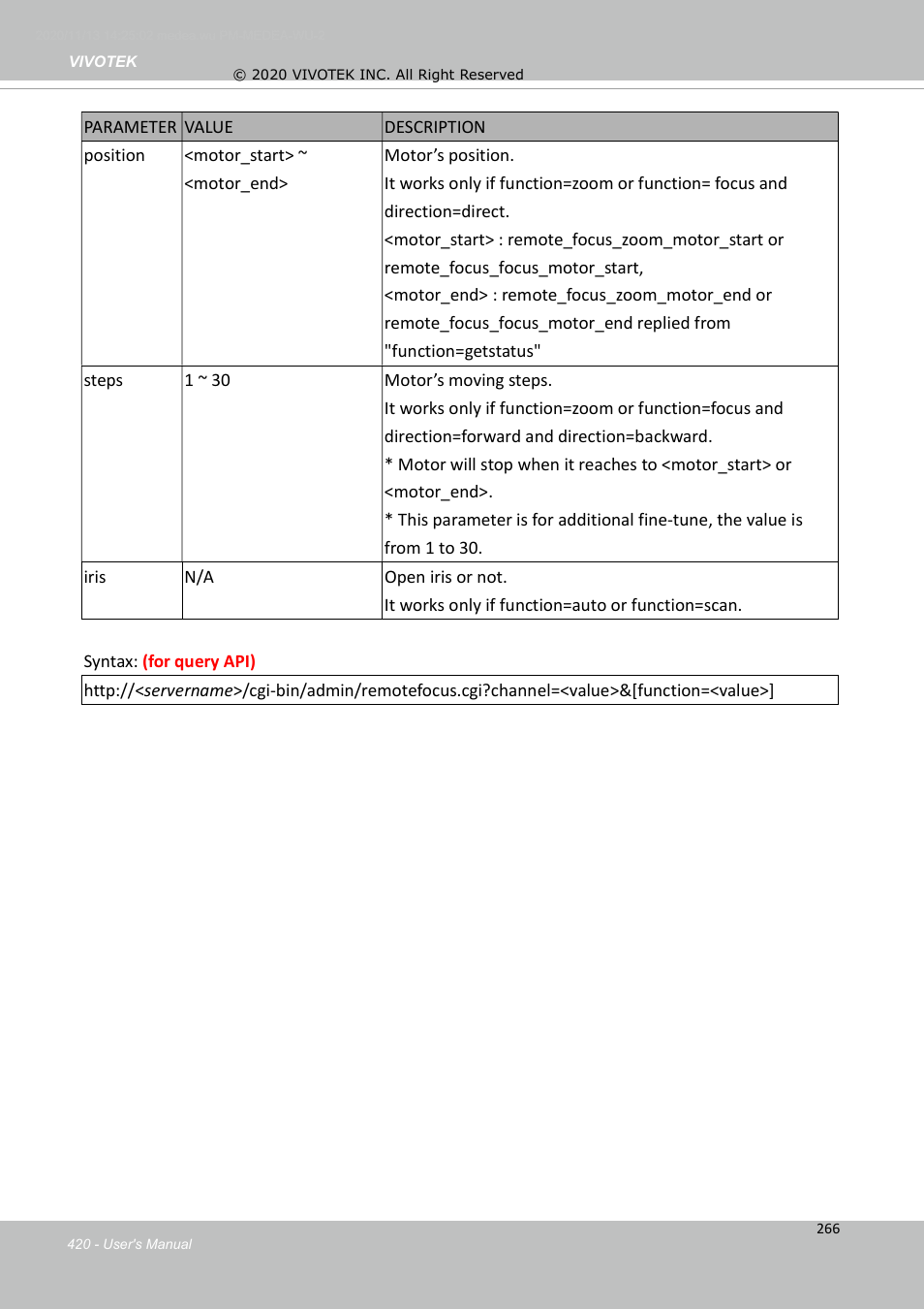 Vivotek S Series IZ9361-EH 1080p Outdoor Network Bullet Camera with Heater User Manual | Page 420 / 458