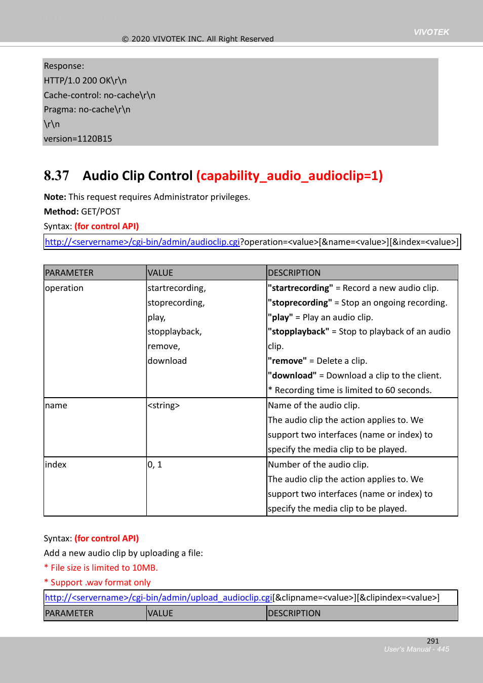 Vivotek S Series IZ9361-EH 1080p Outdoor Network Bullet Camera with Heater User Manual | Page 445 / 458