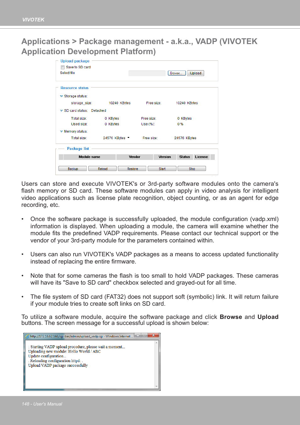Configuration options with vadp modules | Vivotek FE9380-HV 5MP Outdoor Network Fisheye Dome Camera with Night Vision User Manual | Page 148 / 352