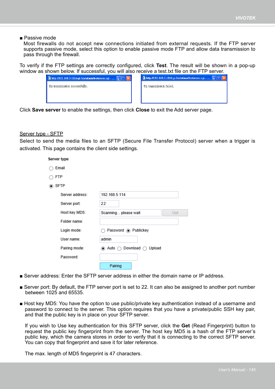 Vivotek SD9161-H-v2 2MP PTZ Network Dome Camera User Manual | Page 145 / 473