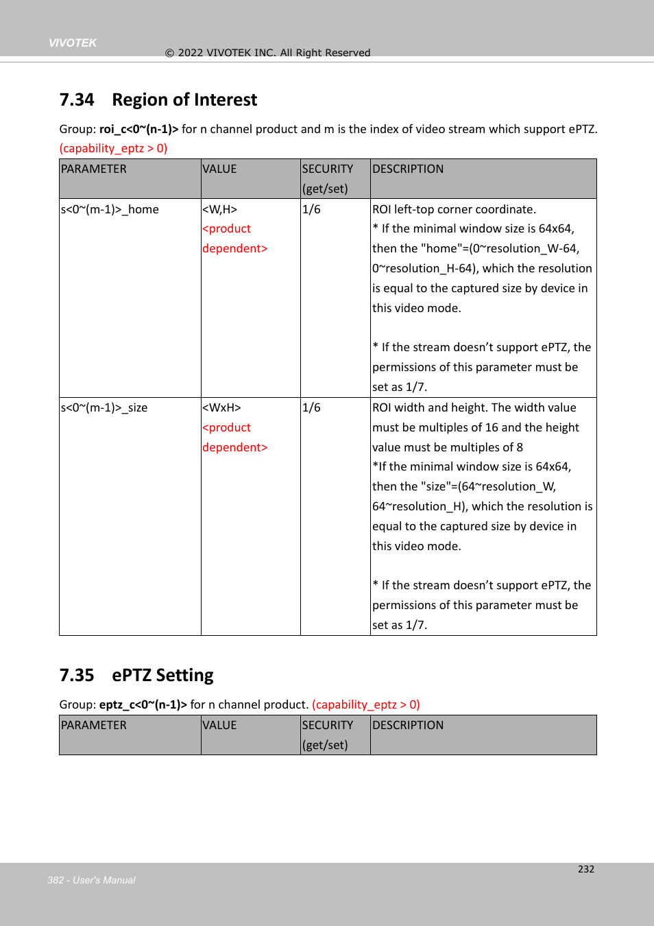 34 region of interest, 35 eptz setting | Vivotek SD9161-H-v2 2MP PTZ Network Dome Camera User Manual | Page 382 / 473