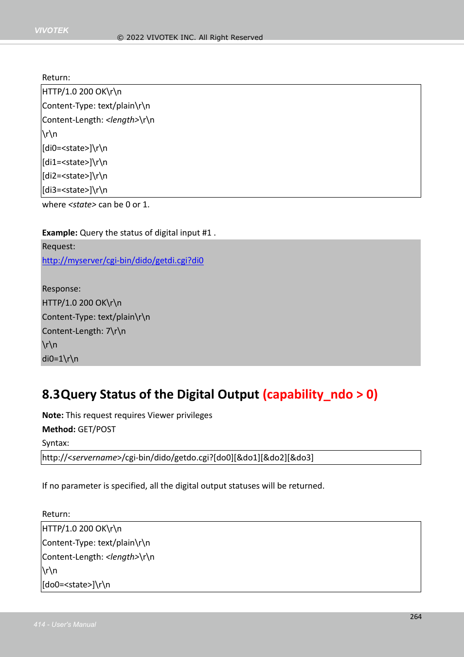 Vivotek SD9161-H-v2 2MP PTZ Network Dome Camera User Manual | Page 414 / 473