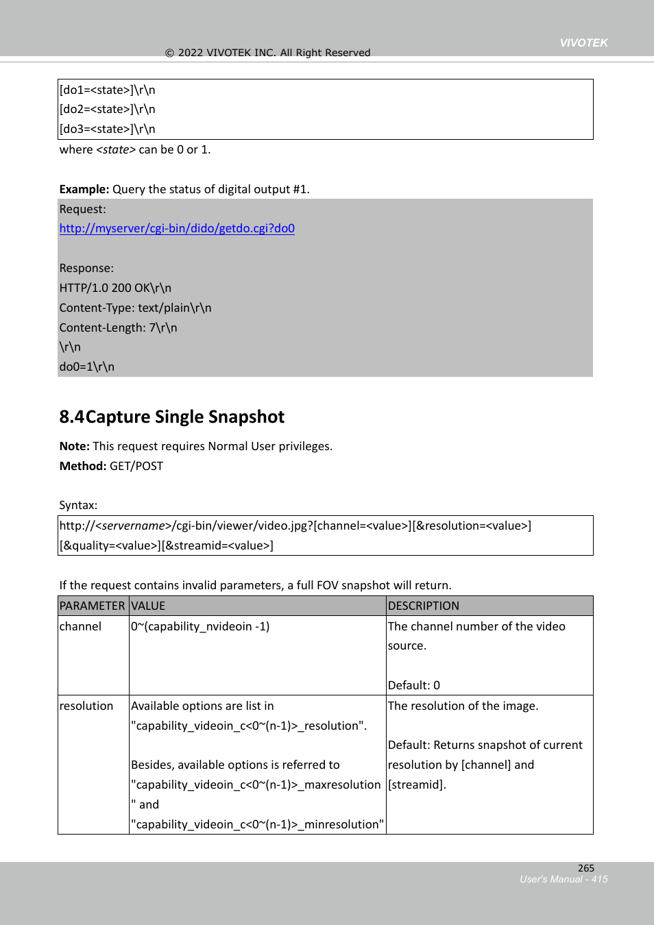 4 capture single snapshot | Vivotek SD9161-H-v2 2MP PTZ Network Dome Camera User Manual | Page 415 / 473
