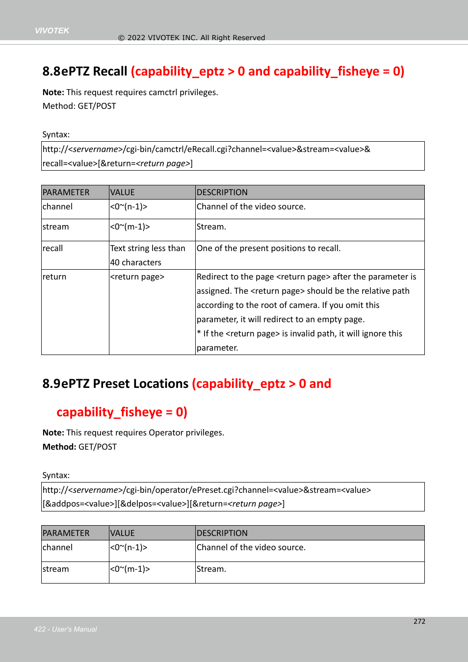 Vivotek SD9161-H-v2 2MP PTZ Network Dome Camera User Manual | Page 422 / 473