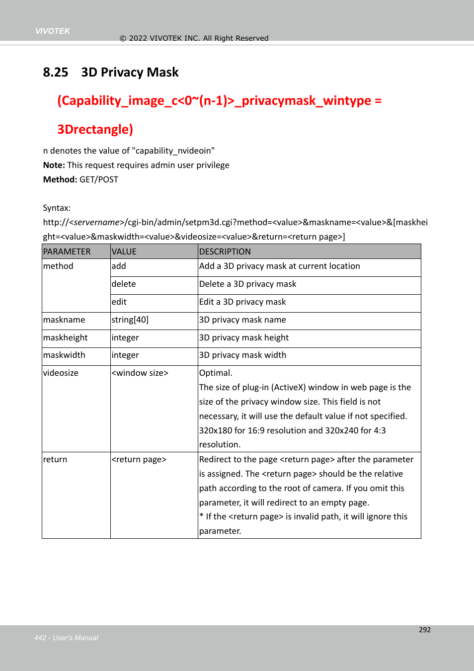 Vivotek SD9161-H-v2 2MP PTZ Network Dome Camera User Manual | Page 442 / 473