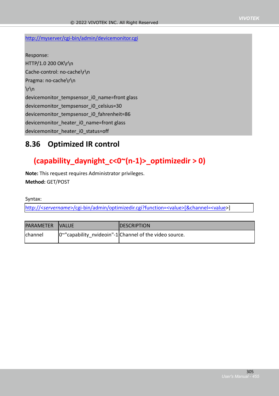 Vivotek SD9161-H-v2 2MP PTZ Network Dome Camera User Manual | Page 455 / 473