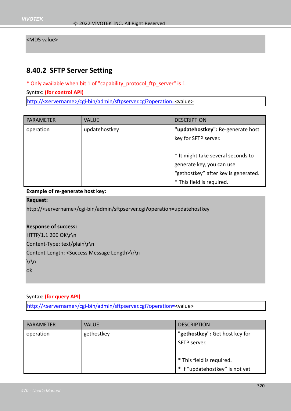 2 sftp server setting | Vivotek SD9161-H-v2 2MP PTZ Network Dome Camera User Manual | Page 470 / 473