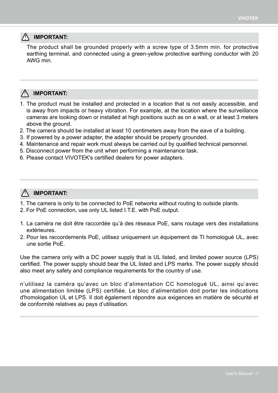 Vivotek SD9161-H-v2 2MP PTZ Network Dome Camera User Manual | Page 7 / 473