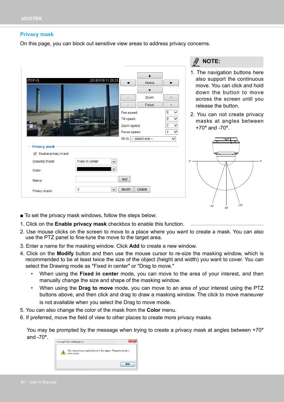 Vivotek SD9161-H-v2 2MP PTZ Network Dome Camera User Manual | Page 80 / 473