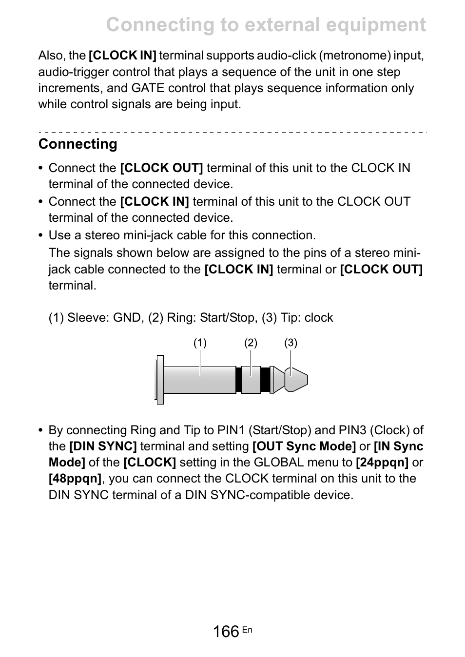 Connecting, Connecting to external equipment | Pioneer Toraiz SQUID - Creative Multitrack Sequencer User Manual | Page 166 / 177