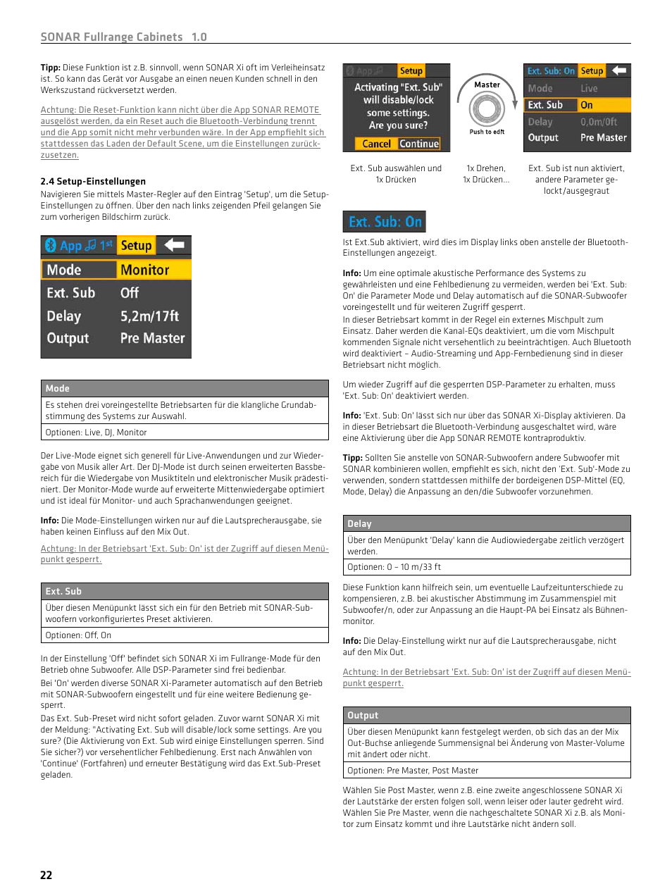 Sonar fullrange cabinets 1.0 22 | HK Audio SONAR 110 Xi 2-Way 800W 10" Powered Speaker User Manual | Page 22 / 72