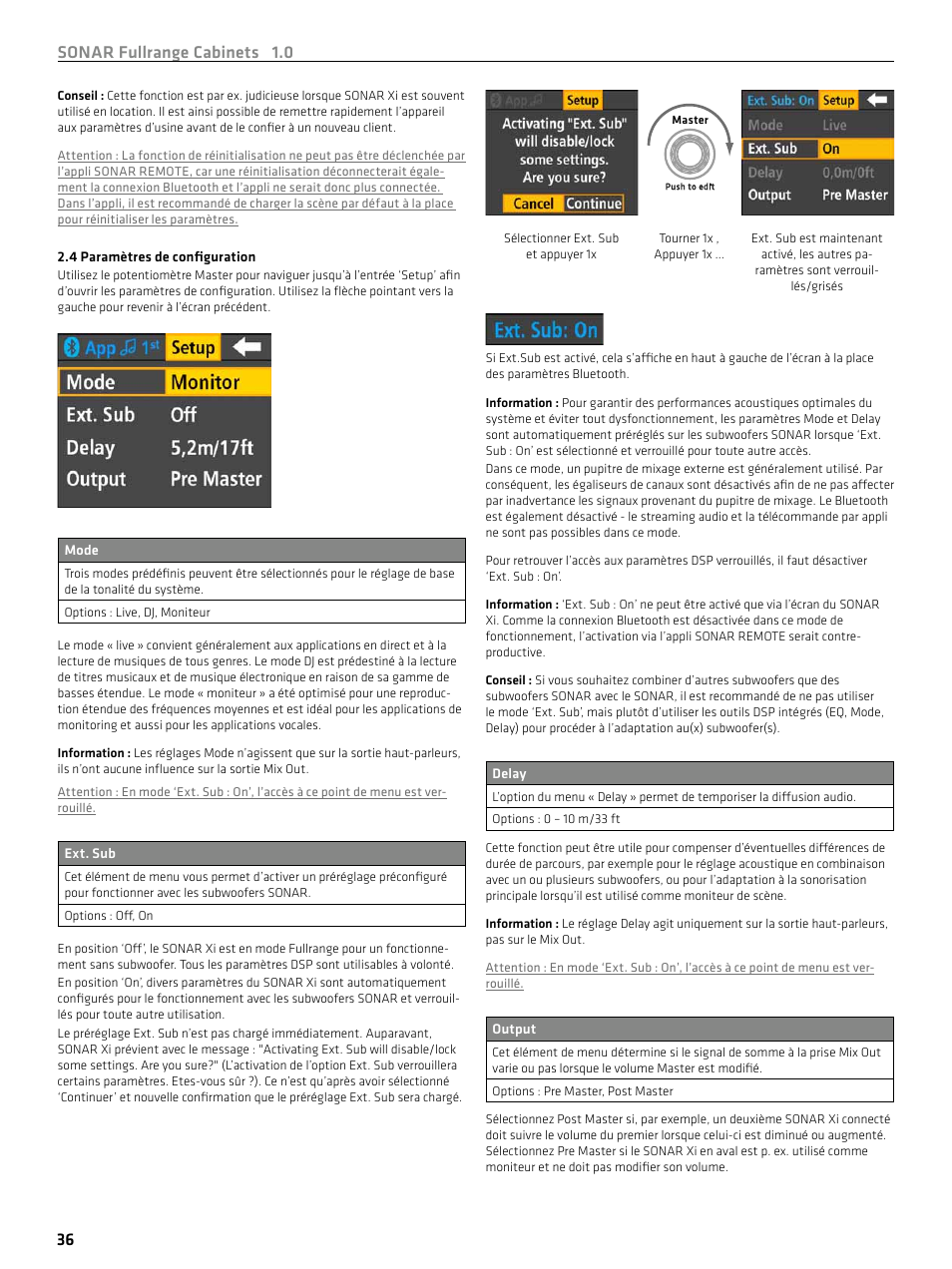 Sonar fullrange cabinets 1.0 36 | HK Audio SONAR 110 Xi 2-Way 800W 10" Powered Speaker User Manual | Page 36 / 72