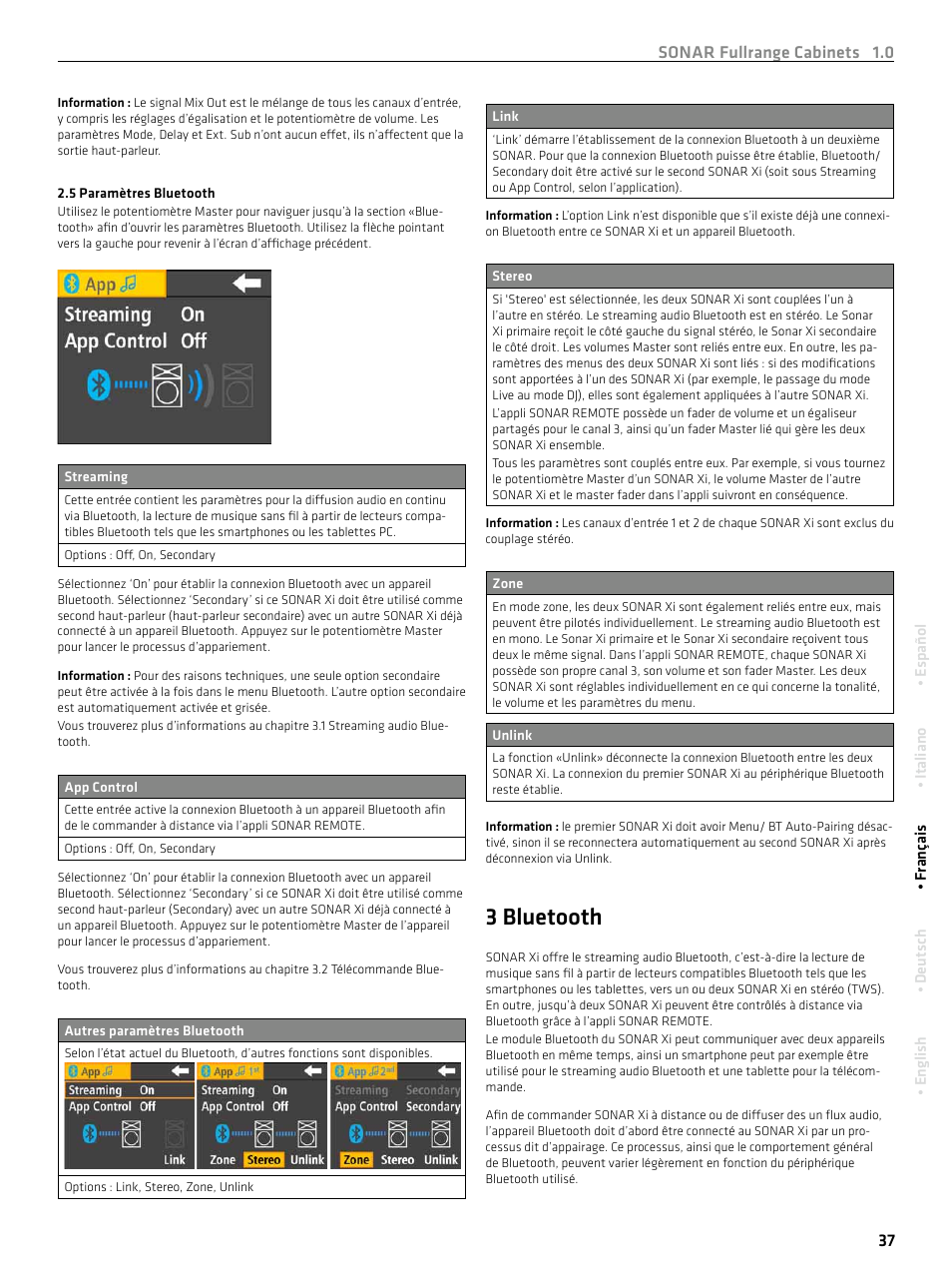 3 bluetooth | HK Audio SONAR 110 Xi 2-Way 800W 10" Powered Speaker User Manual | Page 37 / 72