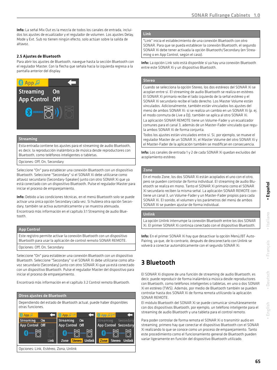 3 bluetooth | HK Audio SONAR 110 Xi 2-Way 800W 10" Powered Speaker User Manual | Page 65 / 72