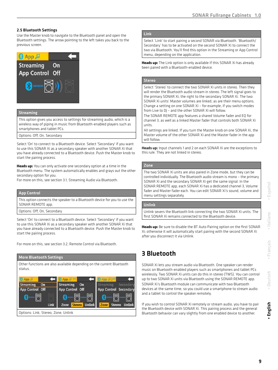 3 bluetooth | HK Audio SONAR 110 Xi 2-Way 800W 10" Powered Speaker User Manual | Page 9 / 72