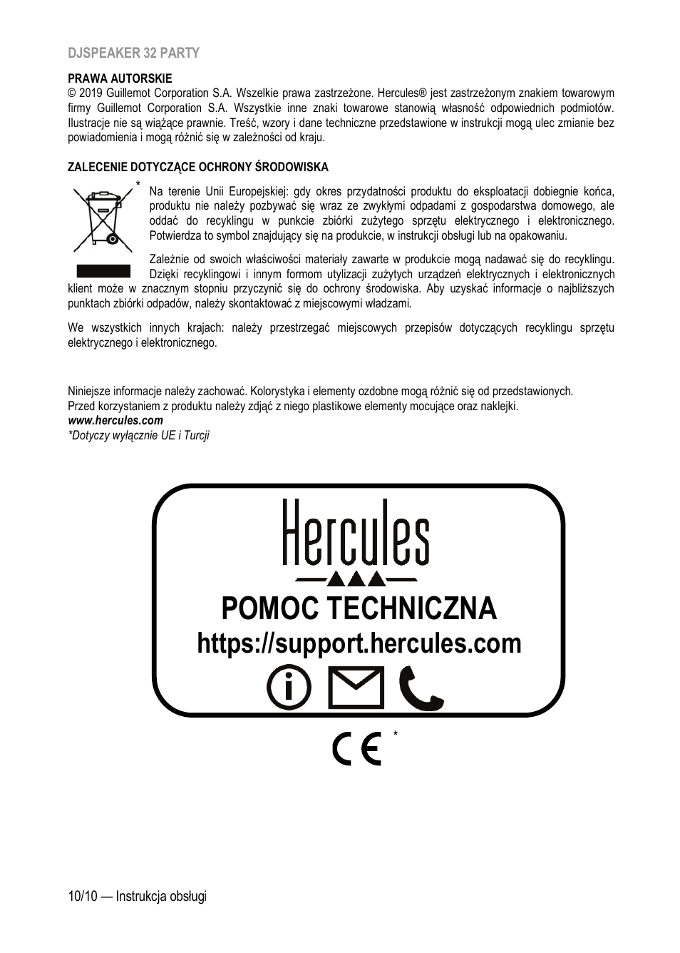 Pomoc techniczna | Hercules DJSpeaker 32 Party 3" Powered Speakers with Integrated Light Dome (Pair) User Manual | Page 111 / 195