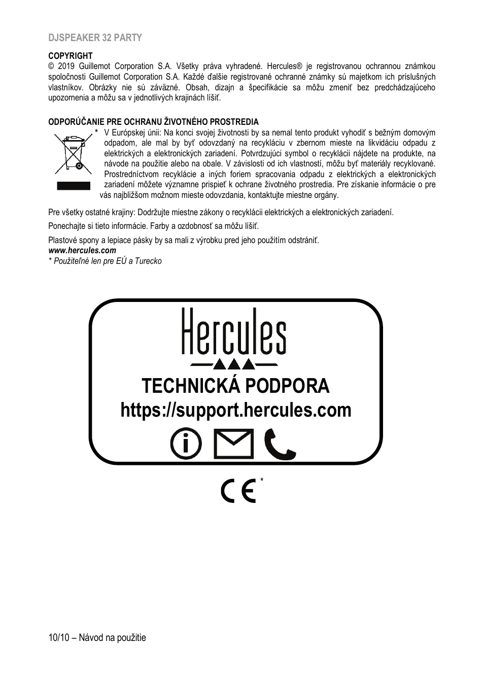 Technická podpora | Hercules DJSpeaker 32 Party 3" Powered Speakers with Integrated Light Dome (Pair) User Manual | Page 175 / 195