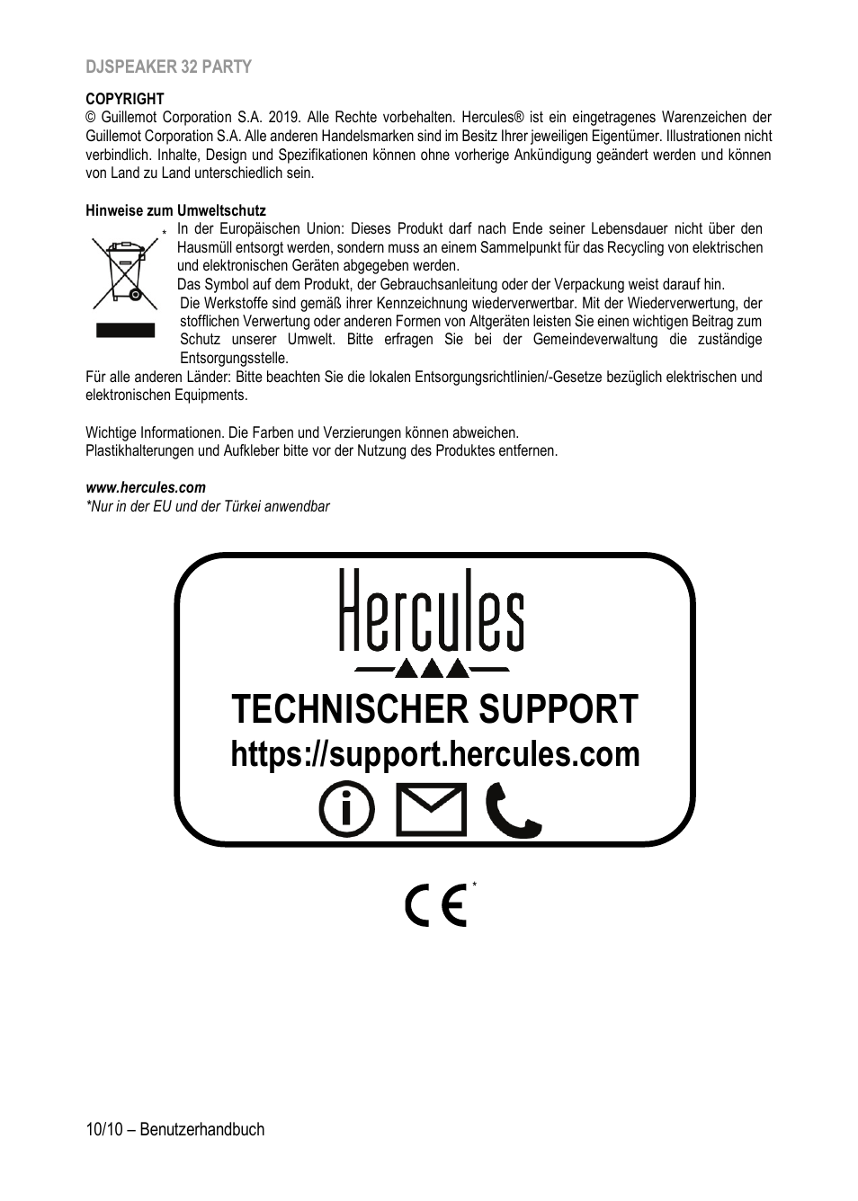 Technischer support | Hercules DJSpeaker 32 Party 3" Powered Speakers with Integrated Light Dome (Pair) User Manual | Page 31 / 195