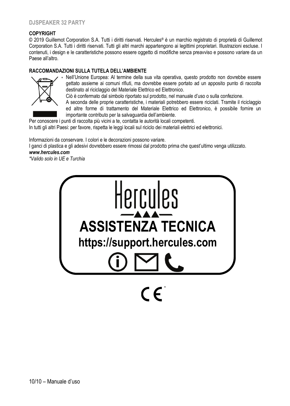 Assistenza tecnica | Hercules DJSpeaker 32 Party 3" Powered Speakers with Integrated Light Dome (Pair) User Manual | Page 51 / 195