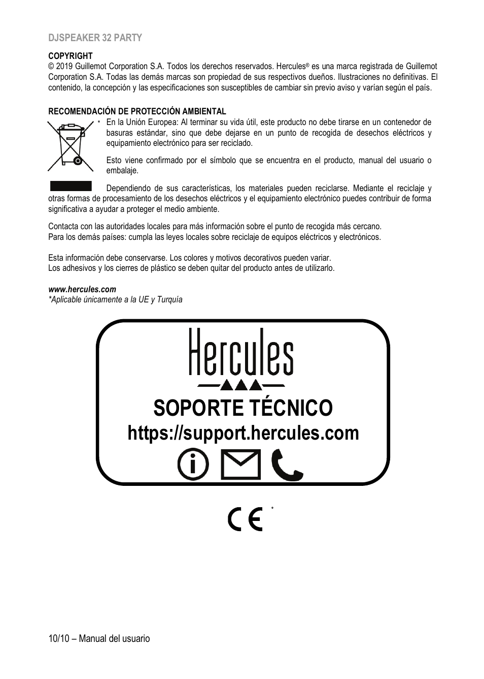 Soporte técnico | Hercules DJSpeaker 32 Party 3" Powered Speakers with Integrated Light Dome (Pair) User Manual | Page 61 / 195