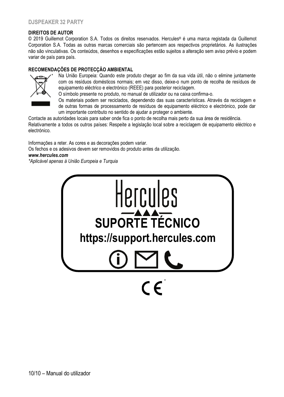 Suporte técnico | Hercules DJSpeaker 32 Party 3" Powered Speakers with Integrated Light Dome (Pair) User Manual | Page 71 / 195
