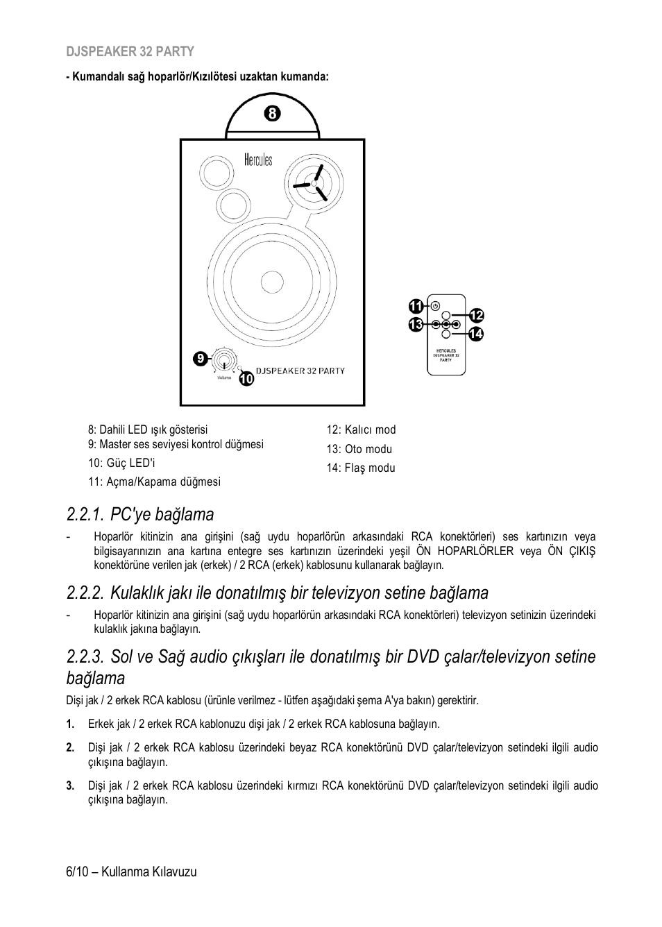 Pc'ye bağlama | Hercules DJSpeaker 32 Party 3