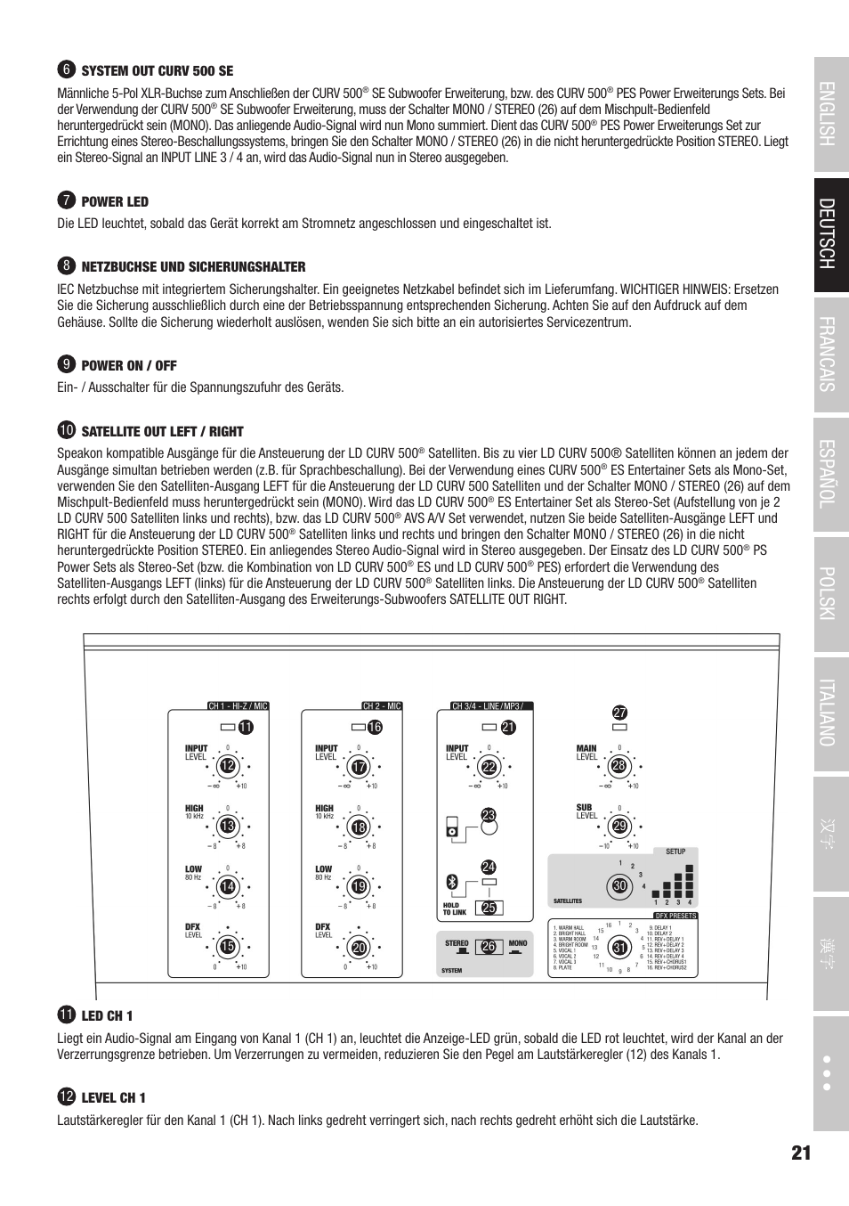 LD Systems CURV 500 AVS Portable Array System AV Set with Speaker Cables (Black) User Manual | Page 21 / 120