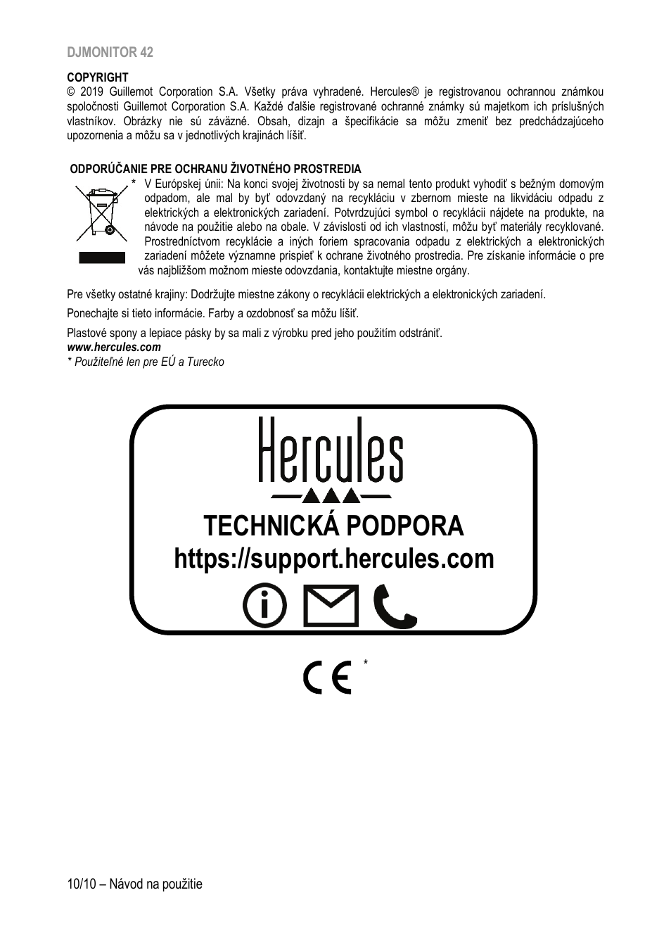 Technická podpora | Hercules DJMonitor 42 - 4" Active Multimedia Speakers (Pair) User Manual | Page 179 / 199