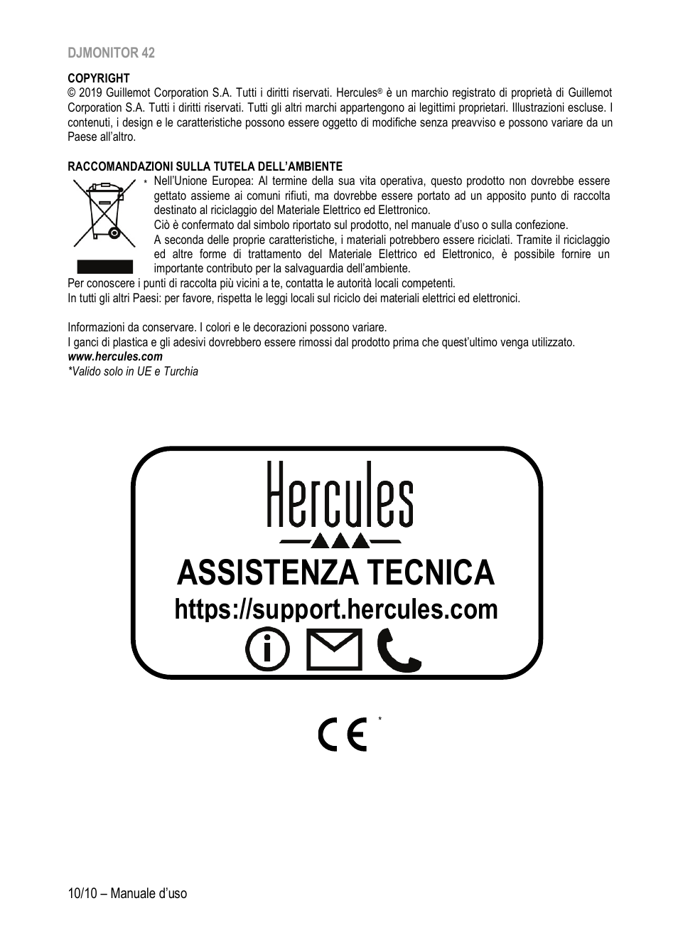 Assistenza tecnica | Hercules DJMonitor 42 - 4" Active Multimedia Speakers (Pair) User Manual | Page 51 / 199