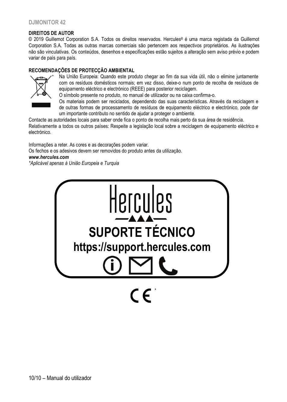 Suporte técnico | Hercules DJMonitor 42 - 4" Active Multimedia Speakers (Pair) User Manual | Page 71 / 199