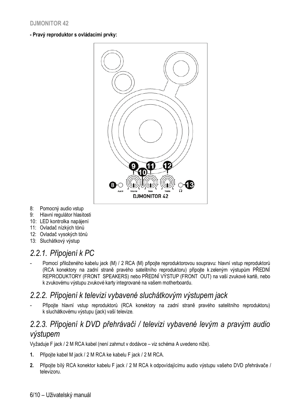 Připojení k pc, Připojení k | Hercules DJMonitor 42 - 4" Active Multimedia Speakers (Pair) User Manual | Page 87 / 199