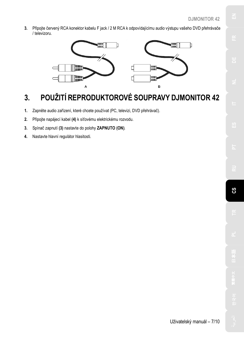 Použití reproduktorové soupravy djmonitor 42, Použití reproduktoro, Vé soupravy djmonitor 42 | Použití reproduktoro vé soupravy djmonitor 42 | Hercules DJMonitor 42 - 4" Active Multimedia Speakers (Pair) User Manual | Page 88 / 199