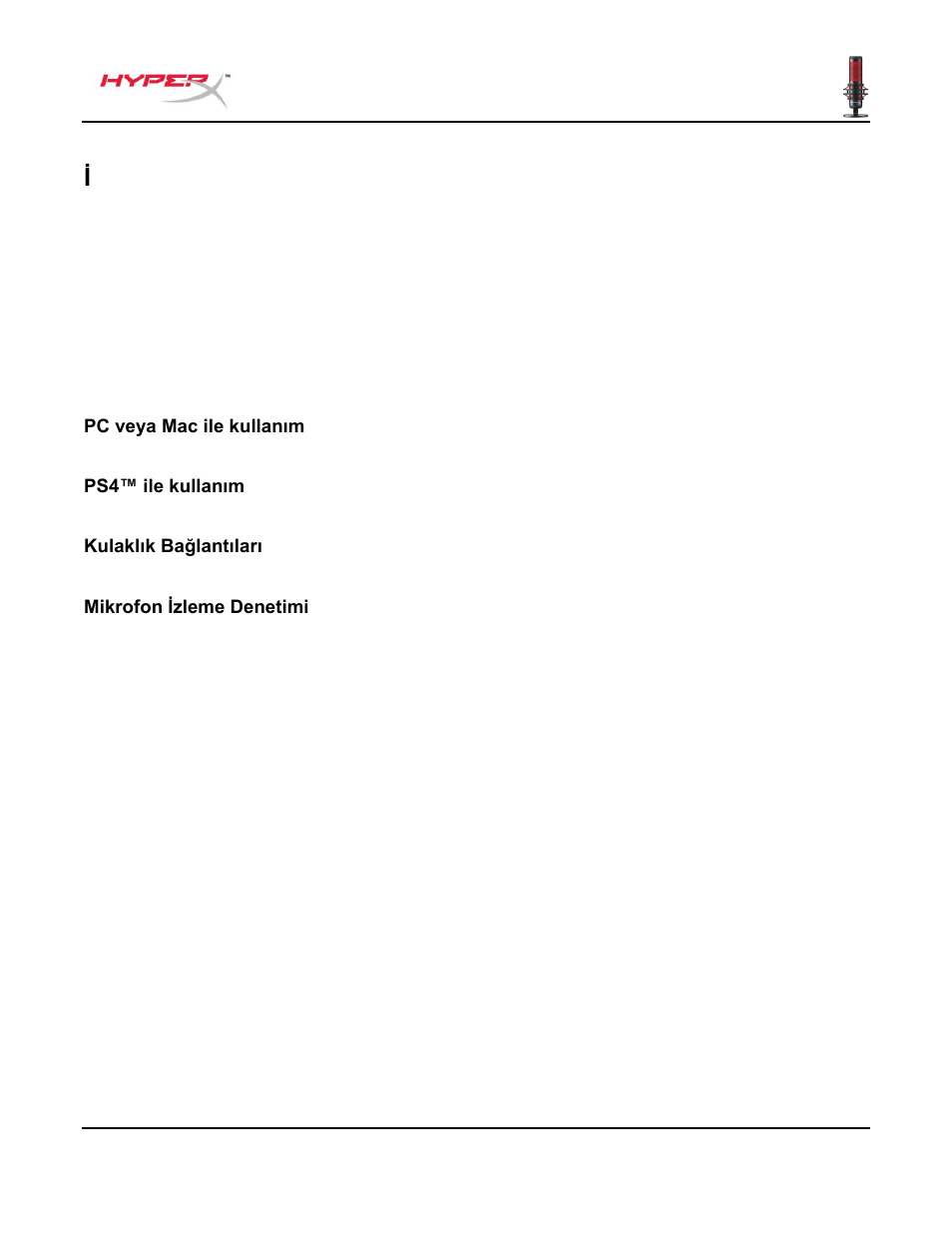 Çindekiler | HyperX QuadCast USB Condenser Microphone User Manual | Page 131 / 241