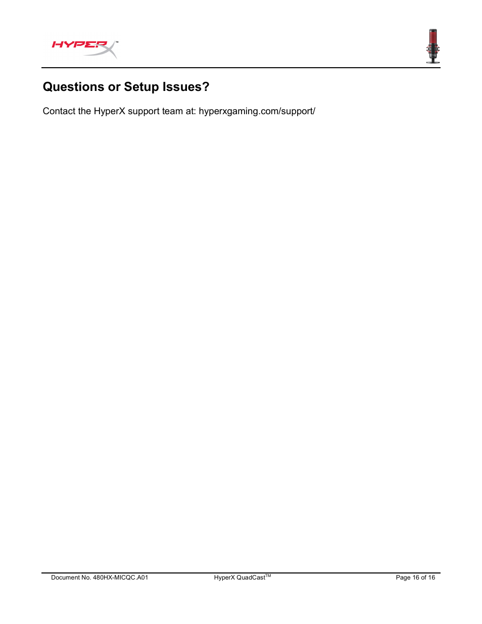 Questions or setup issues | HyperX QuadCast USB Condenser Microphone User Manual | Page 17 / 241