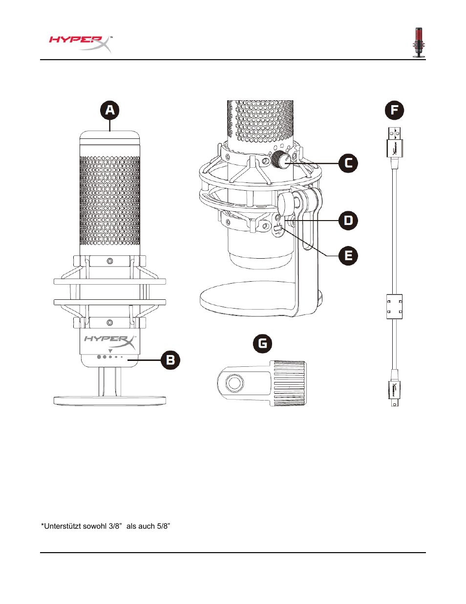Übersicht | HyperX QuadCast USB Condenser Microphone User Manual | Page 36 / 241