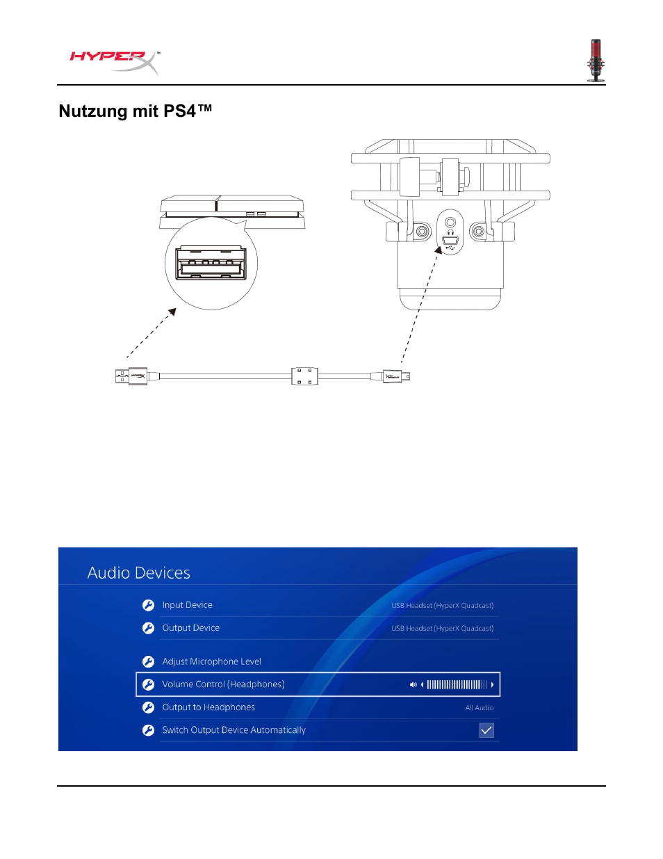 Nutzung mit ps4 | HyperX QuadCast USB Condenser Microphone User Manual | Page 44 / 241