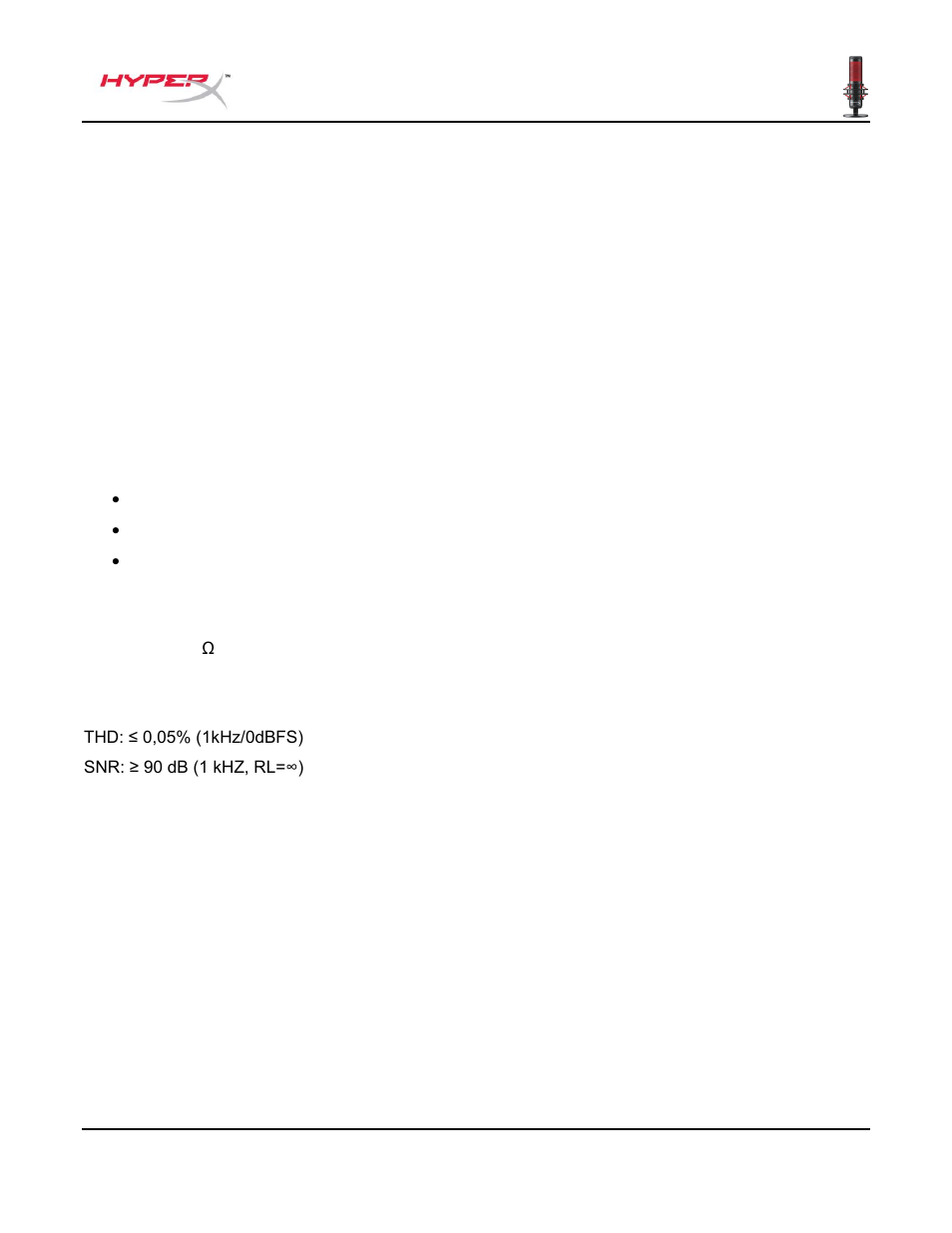 Specifiche tecniche | HyperX QuadCast USB Condenser Microphone User Manual | Page 69 / 241