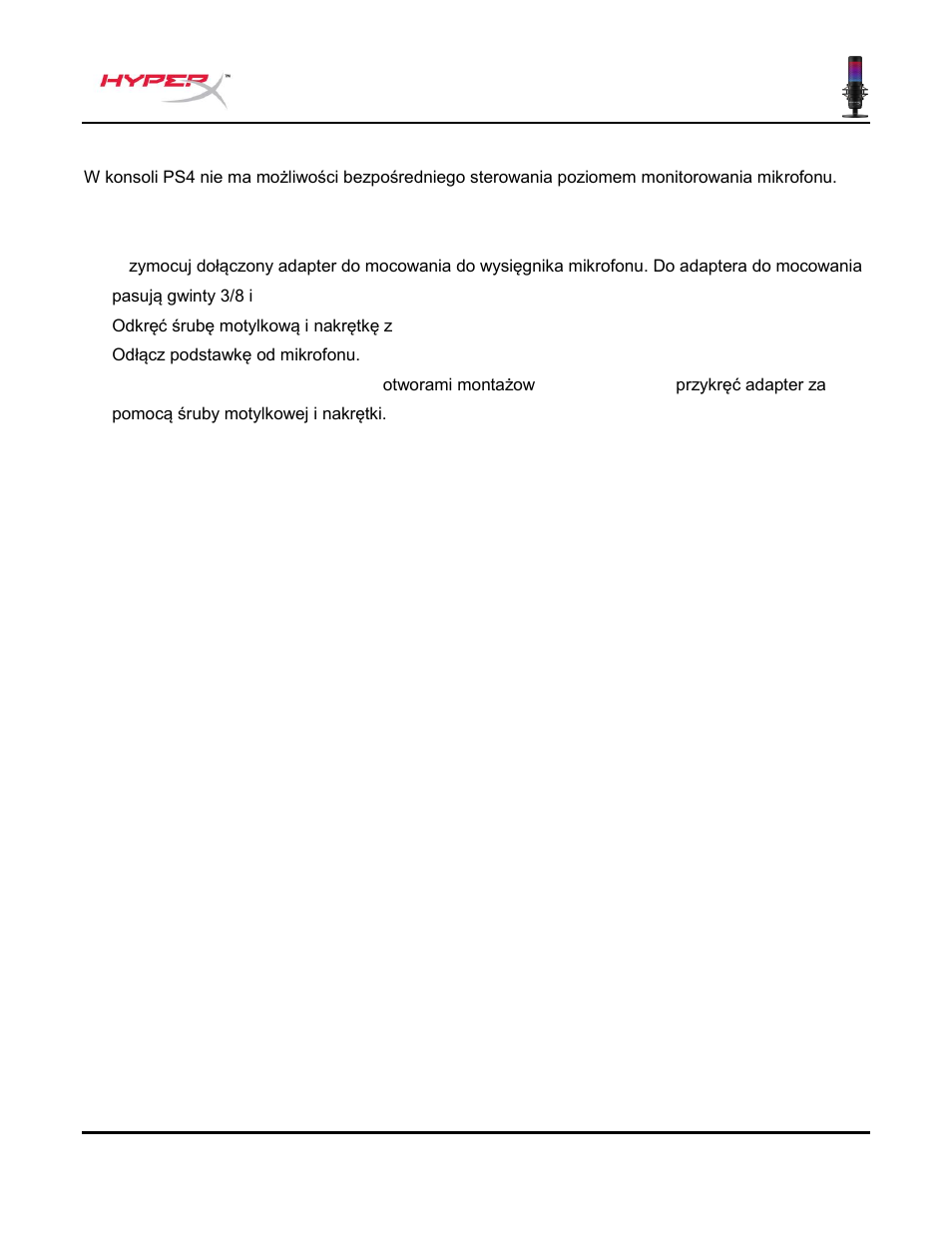 Montowanie adaptera do mocowania | HyperX QuadCast S USB Condenser Microphone User Manual | Page 119 / 273