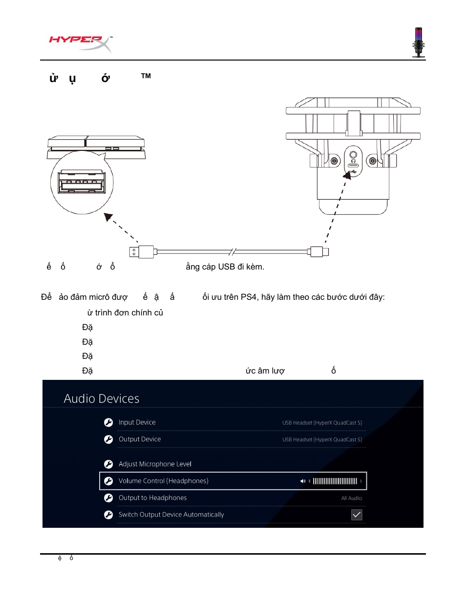 Ử dụng với ps4, Sử dụng với ps4 | HyperX QuadCast S USB Condenser Microphone User Manual | Page 217 / 273
