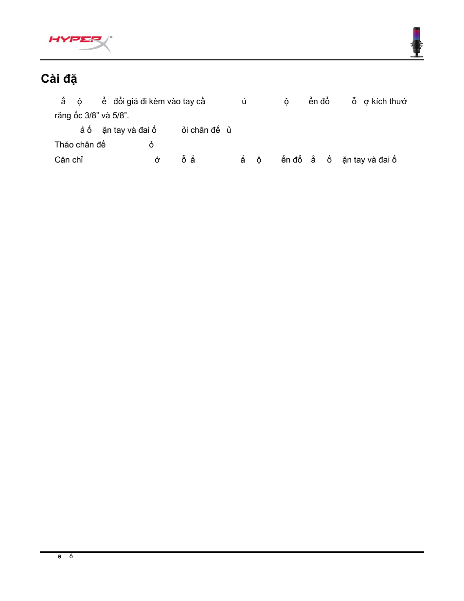 Cài đặt mount adapter | HyperX QuadCast S USB Condenser Microphone User Manual | Page 221 / 273