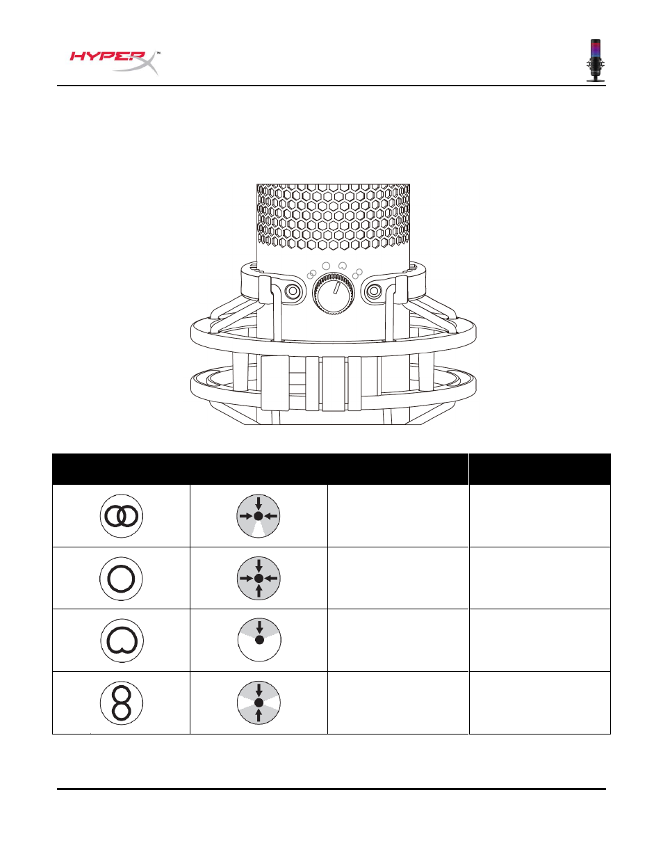 Controles del micrófono | HyperX QuadCast S USB Condenser Microphone User Manual | Page 23 / 273